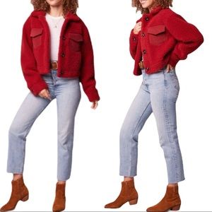 Band of Gypsies Red Cropped Vail Jacket Size S